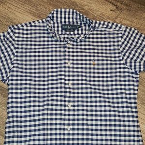 Blue & White Ralph Lauren Short Sleeve Sz M B28